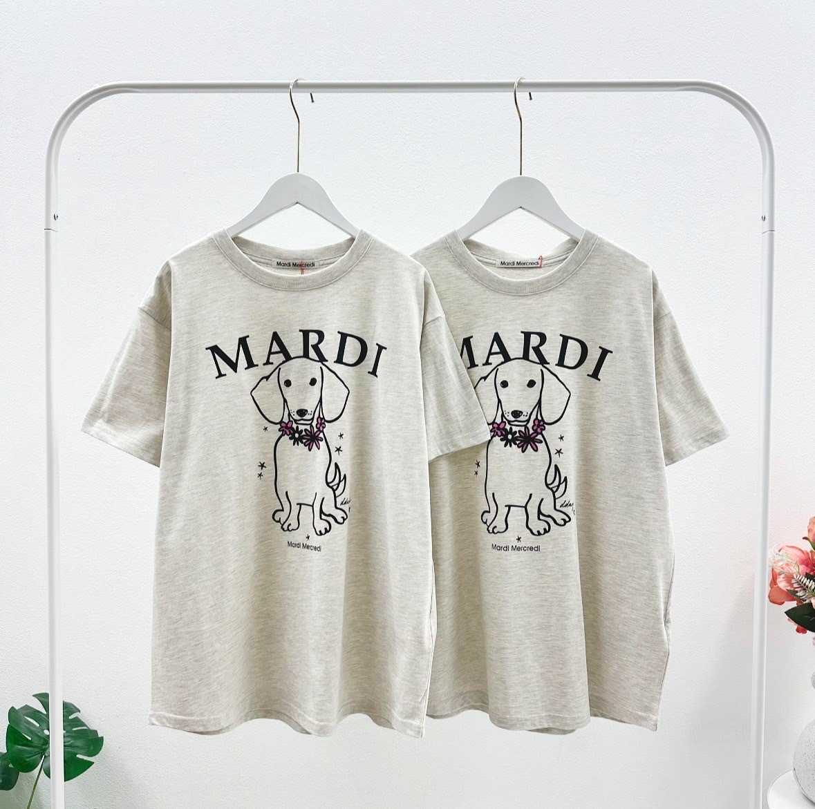 พร้อมส่ง Mardi DDanji Flower T-Shirt ( Oatmeal/Pink )