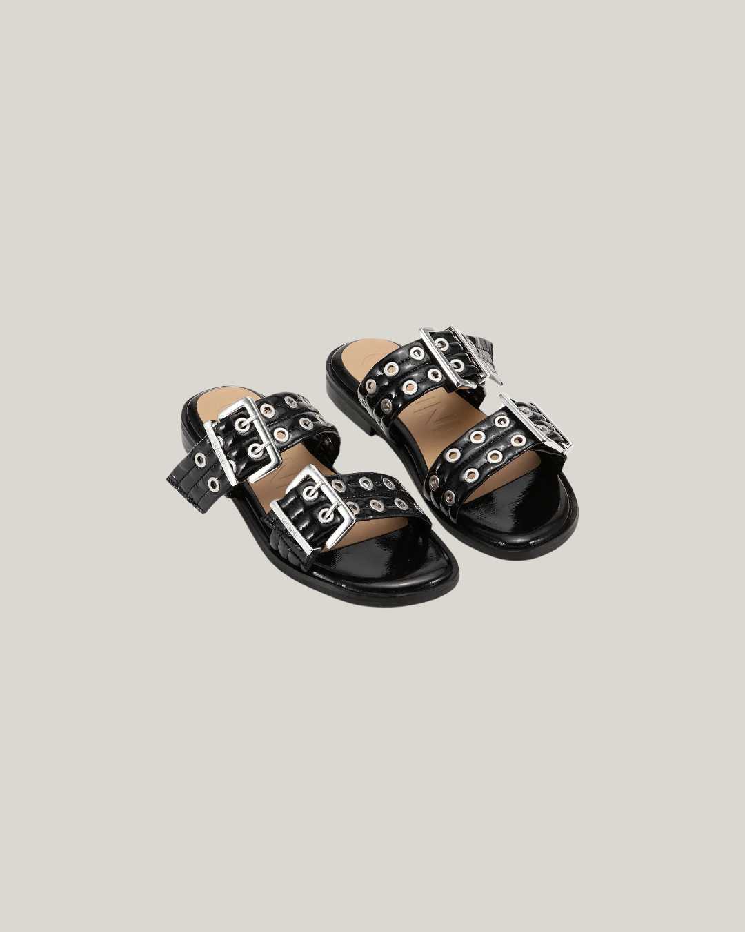 GANNI | Buckle Two-Strap Sandals