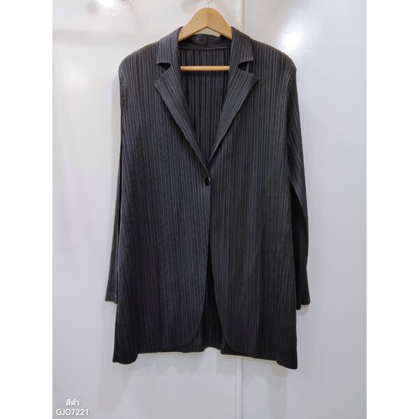 2MUAY รุ่น GJO7221 เสื้อคลุมผู้หญิง เสื้อคลุมพลีทคุณภาพ 7สี FREE SIZE COLLAR BUTTON FRONT PLEAT C...