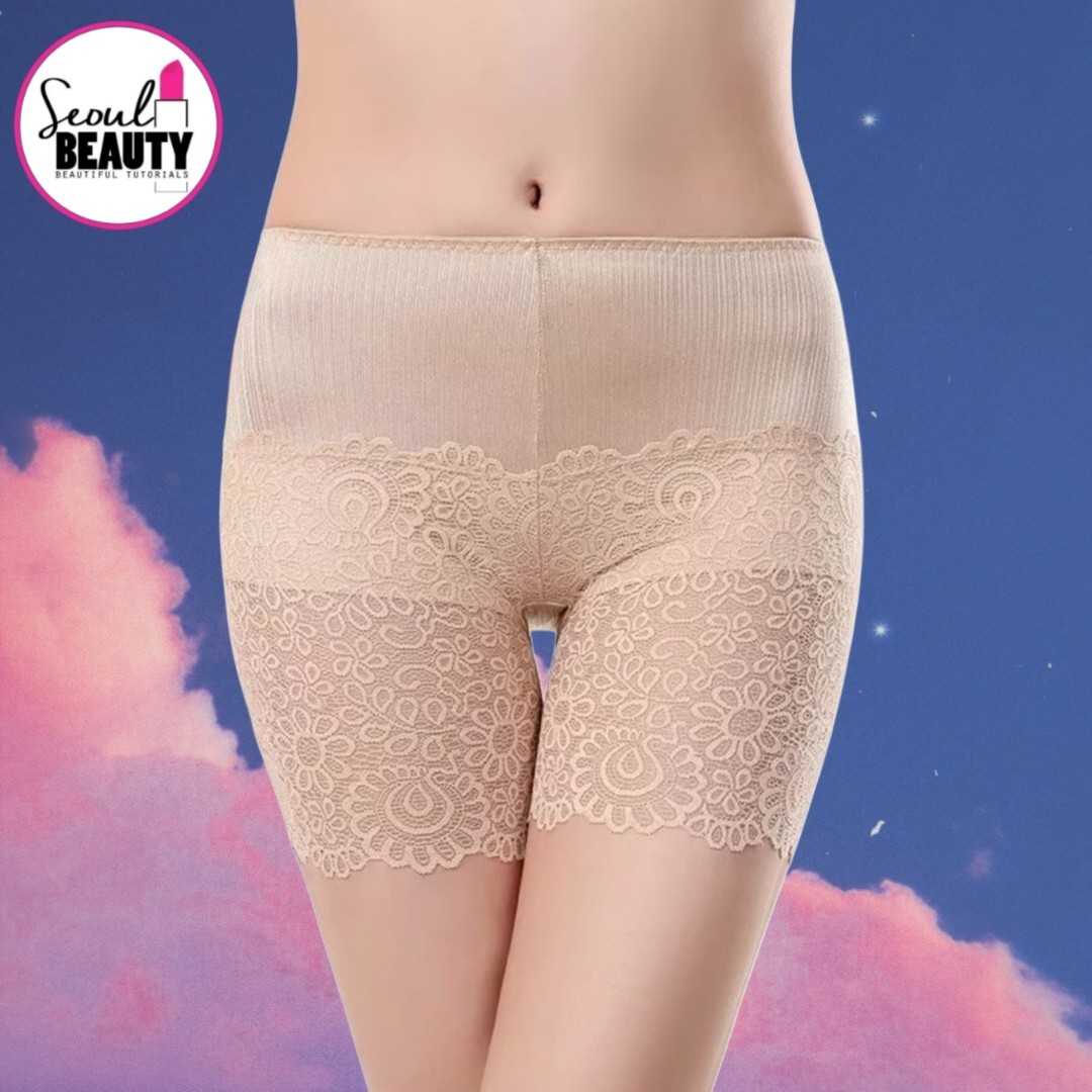 Affata กางเกงซับใน ขาสั้น ลูกไม้ สวยมาก ด้านบนเป็นผ้ามันวาว Freesize​  / No. Af02