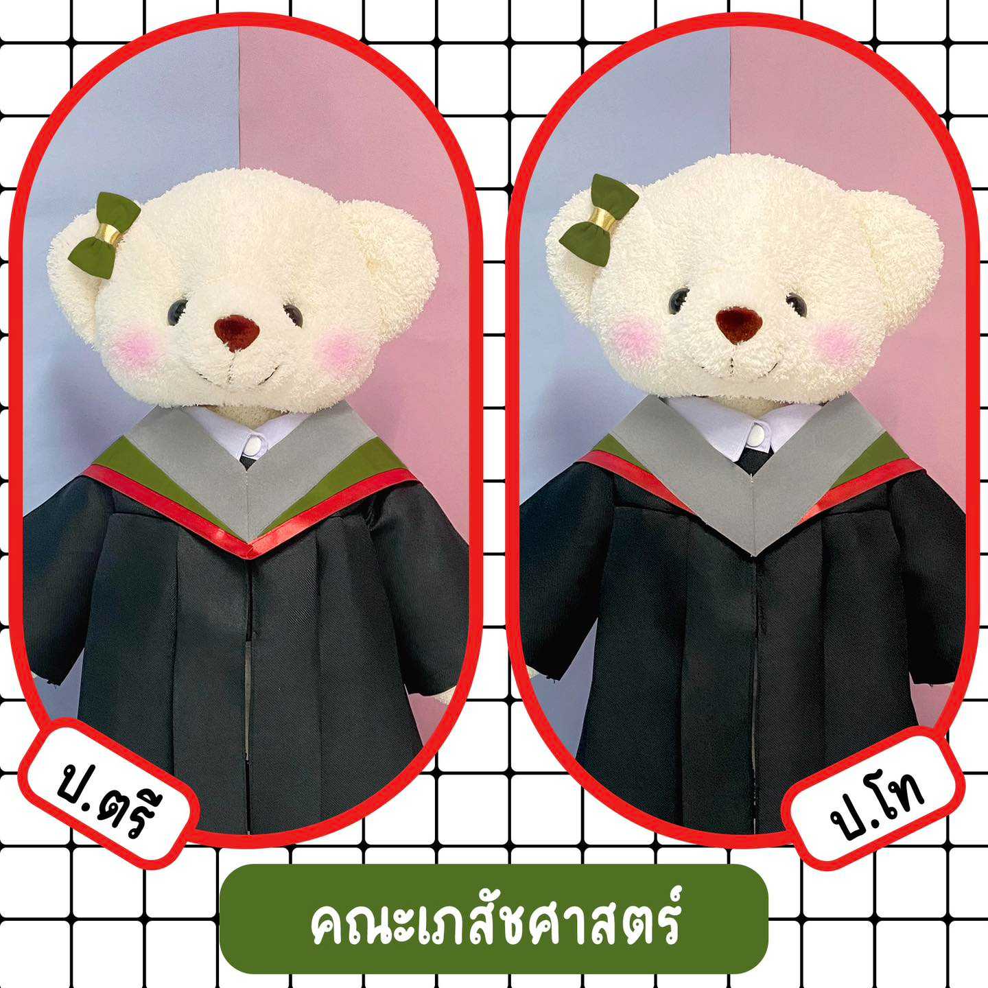 ตุ๊กตาหมีชุดครุย มศว คณะเภสัชศาสตร์