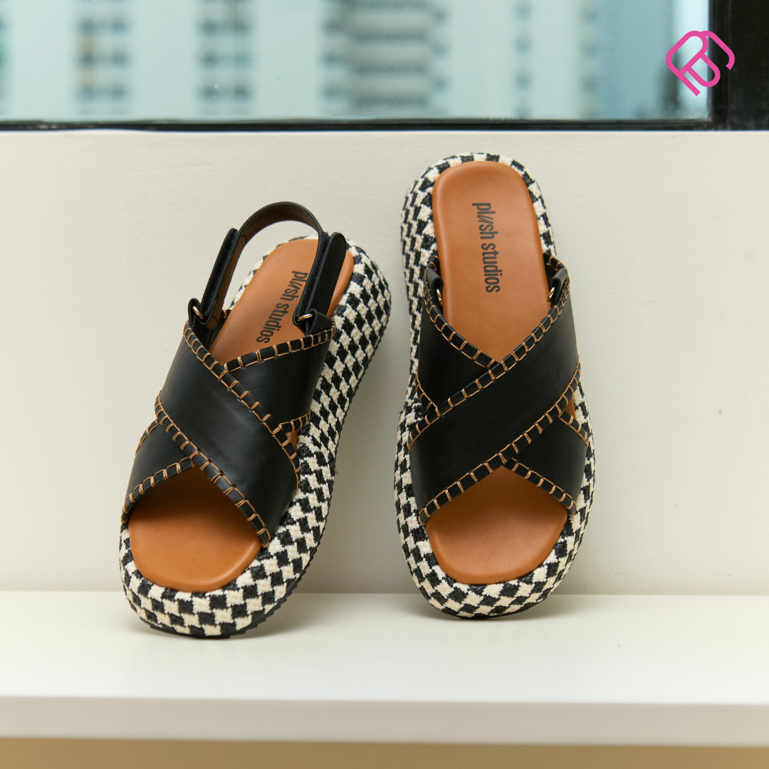 Rae Flatform Sandals รองเท้าแตะลำลองแฟลตฟอร์ม เสริมส้น ถอดสายได้ – B&W