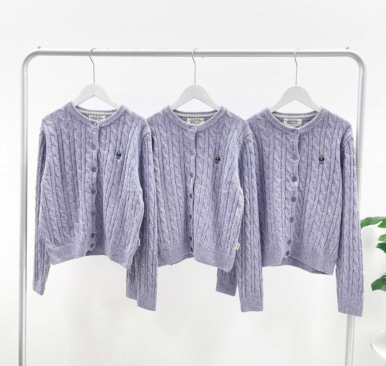 Who.A.U. Steve Cable Cardigan (Purple)