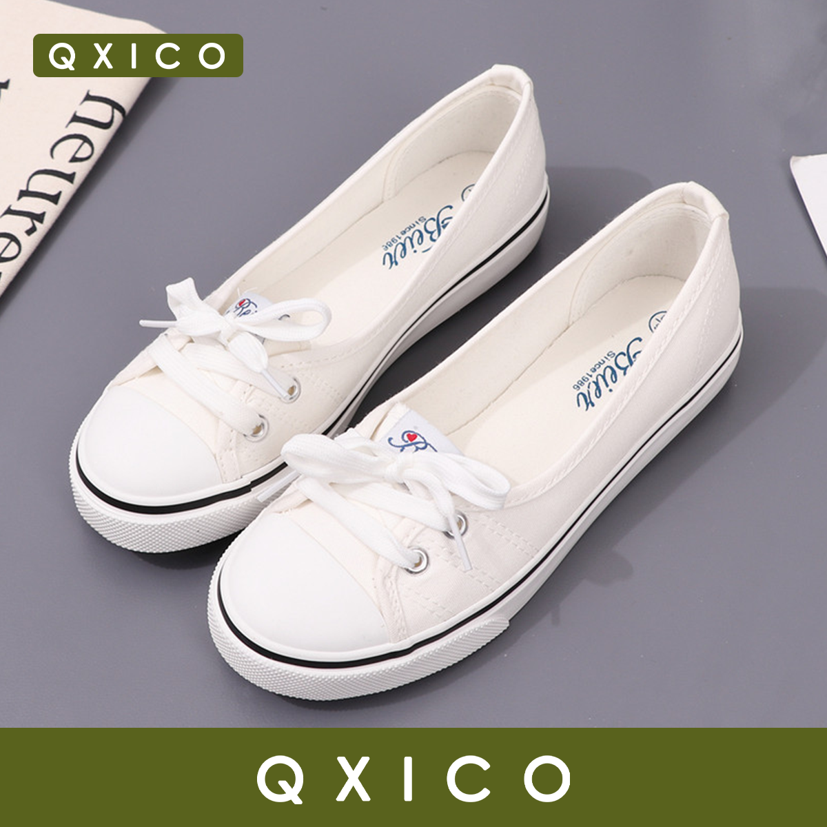 Qxico รุ่น QZ199 รองเท้าผ้าใบ ใหม่ล่าสุด น้ำหนักเบา ใส่สวย ใส่สบาย
