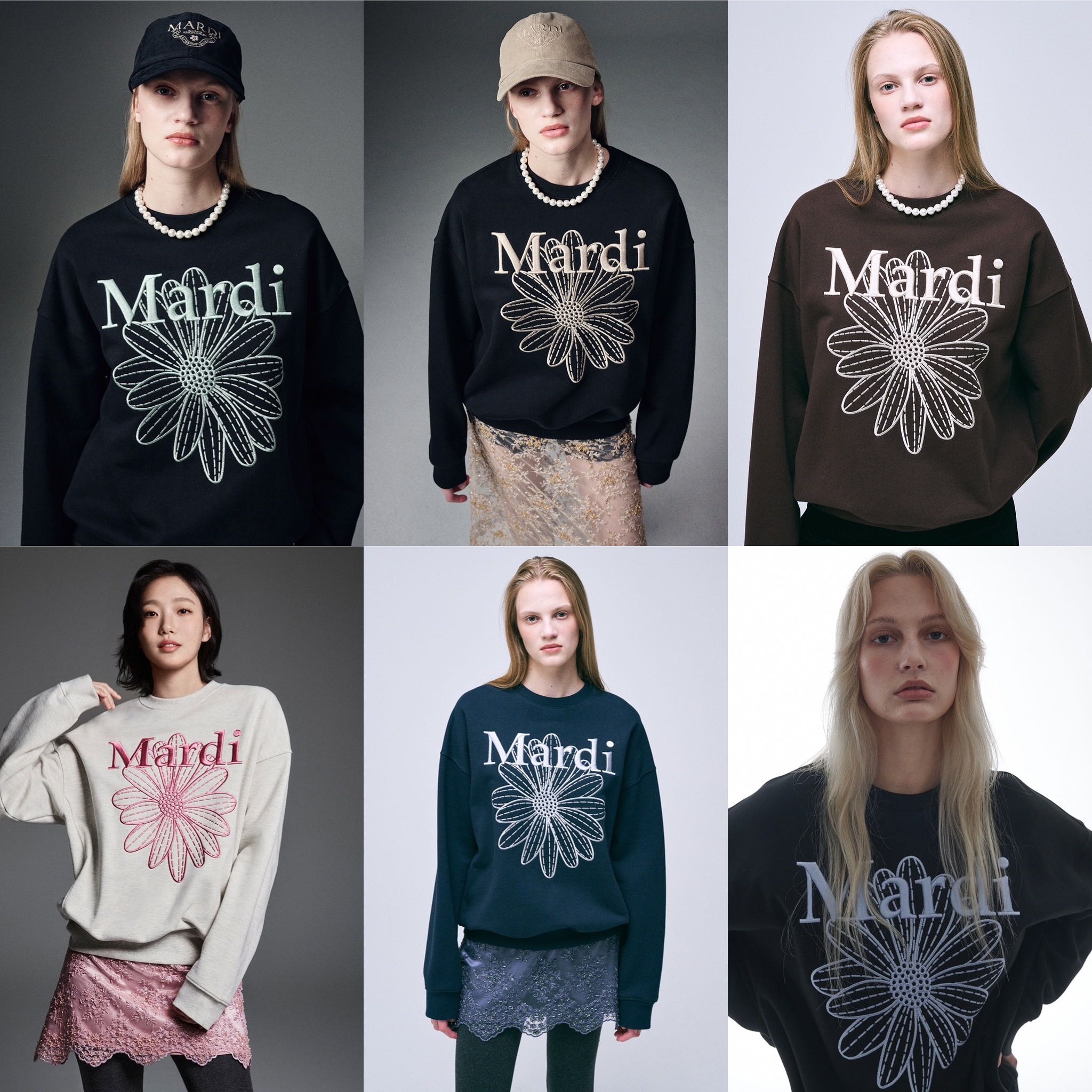 พร้อมส่ง Mardi Mercredi Sweatshirt ลายปักนูน