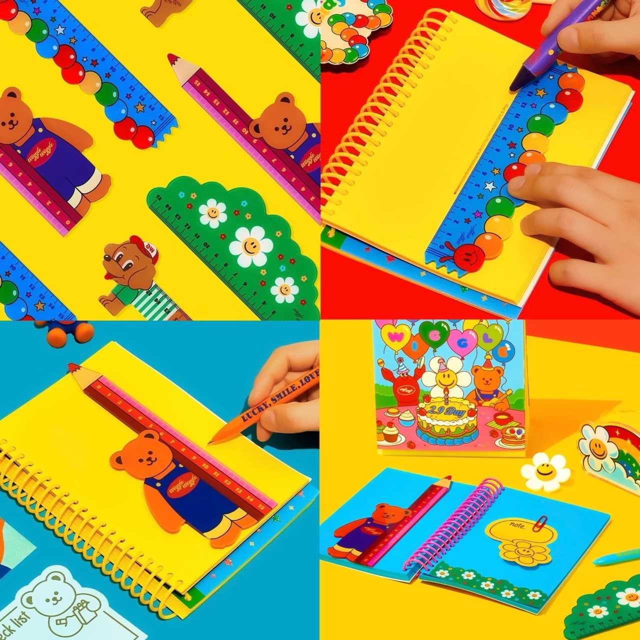 🌈 Wiggle Wiggle ของแท้ 100% ไม้บรรทัด Arcylic Ruler ไม้บรรทัดอะคริลิค ไม้บรรทัดพิมพ์ลาย 86013