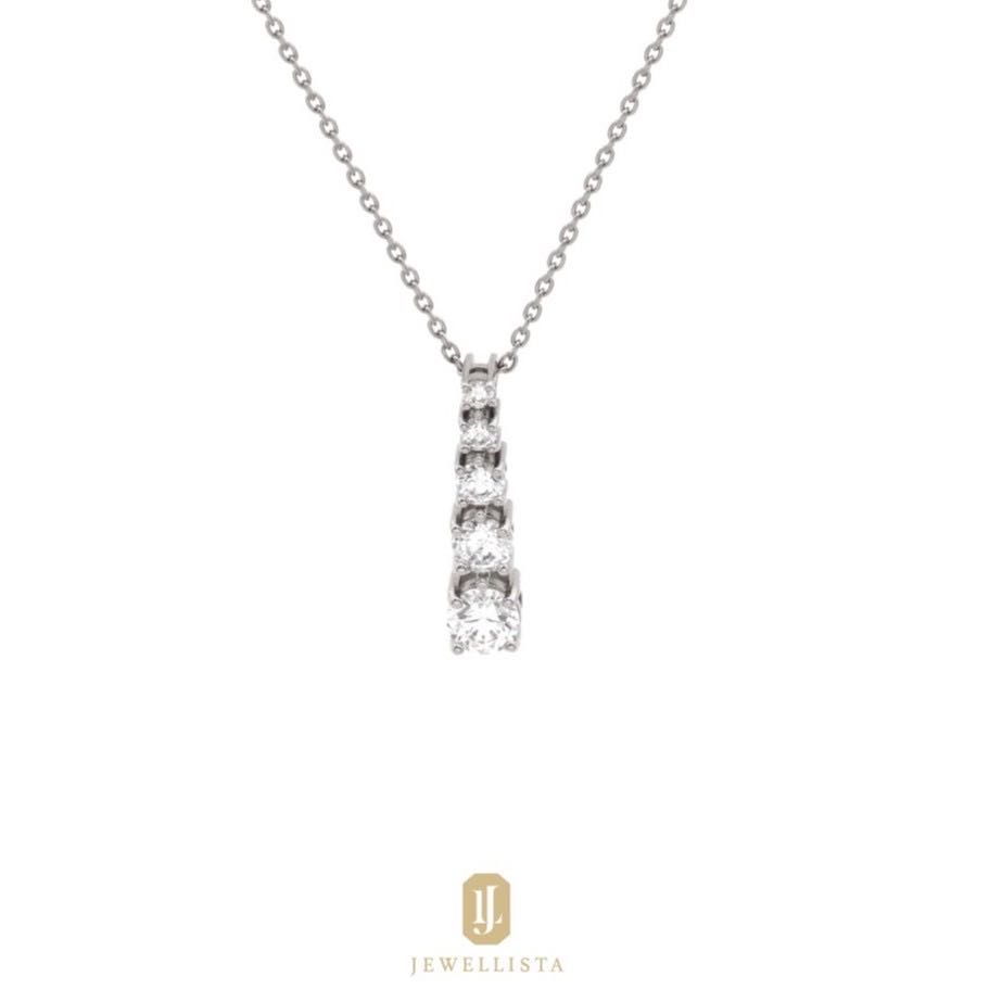 Jewellista  จี้พร้อมสร้อยรุ่น Harper เงินแท้ 925 ประดับพลอย Zirconia