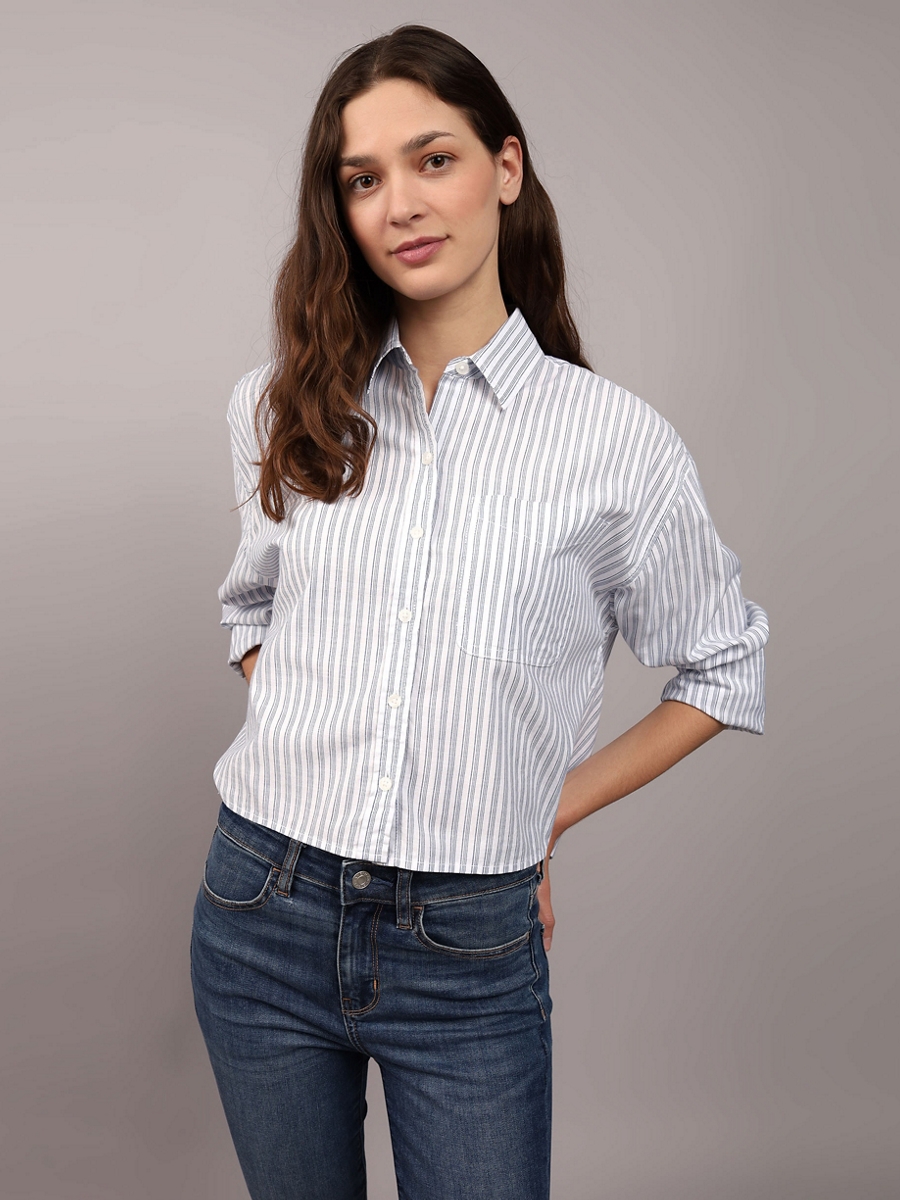 เสื้อ ผู้หญิง 5920 CORE CROP STRIPE ( 035-5920-410 )