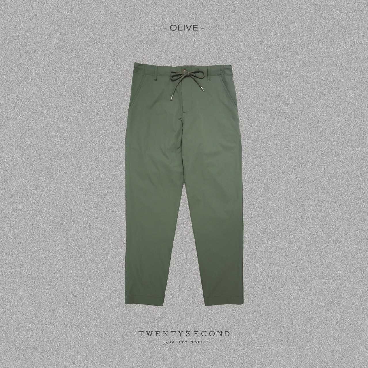 LUKAS NYLON EASY PANTS - OLIVE