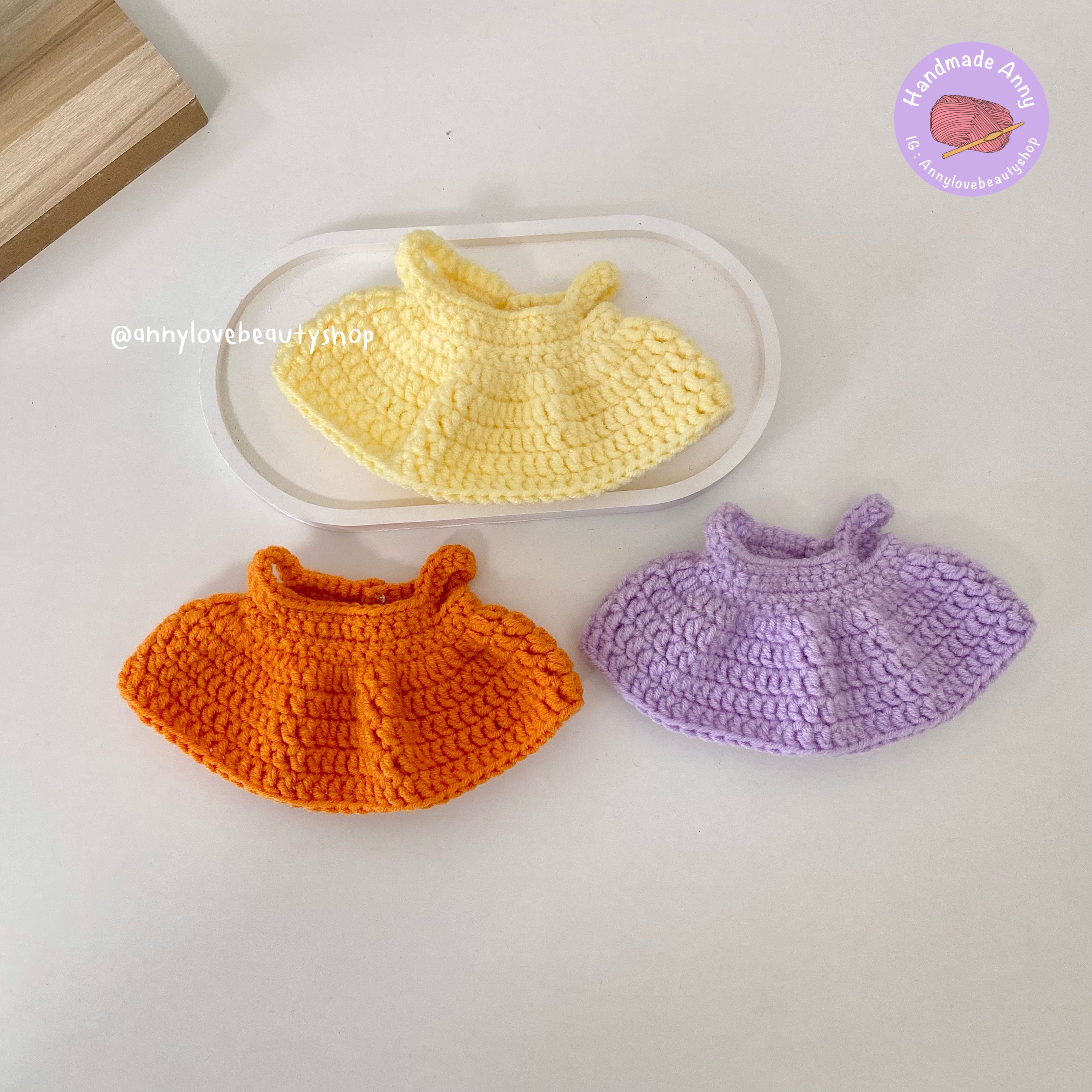 HandmadeAnny  เดรสถักไหมพรม สำหรับลาบูบู้ V1,V2