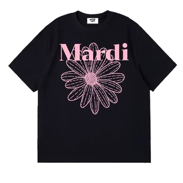 Mardi Flower Black Pink T-Shirt