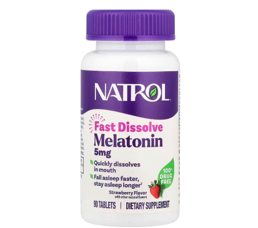 ไซส 90 เม็ด Natrol ST5 เมลา  รุ่น เคี้ยว/อม 5Mg ,Fast dissolve ขนาด 90 เม็ดอม