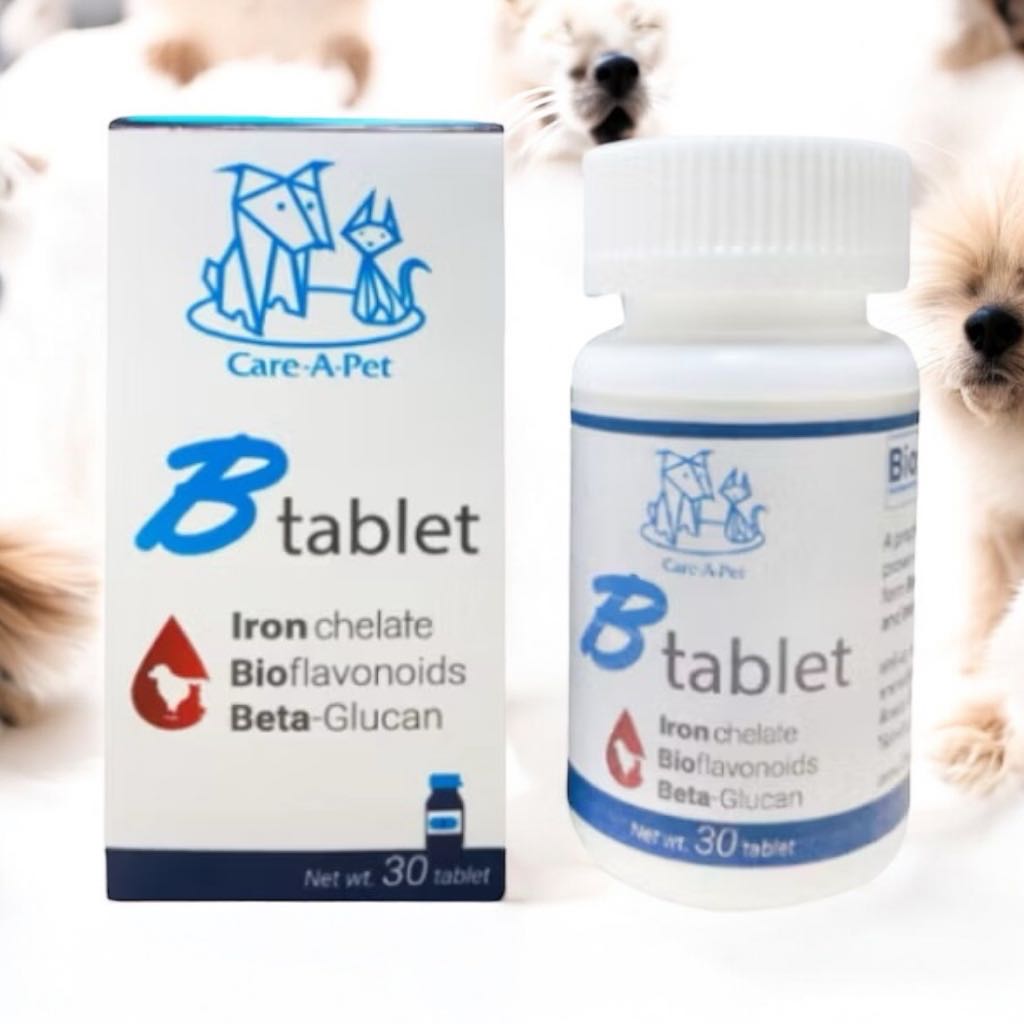 Care-A-Pet BTabletอาหารเสริมบำรุงเลือด และเสริมภูมิคุ้มกัน ชนิดเม็ด สำหรับสุนัขและแมว Exp 9/10/2026
