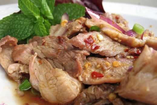 หมูน้ำตก  Grilled Pork Salad NamTok