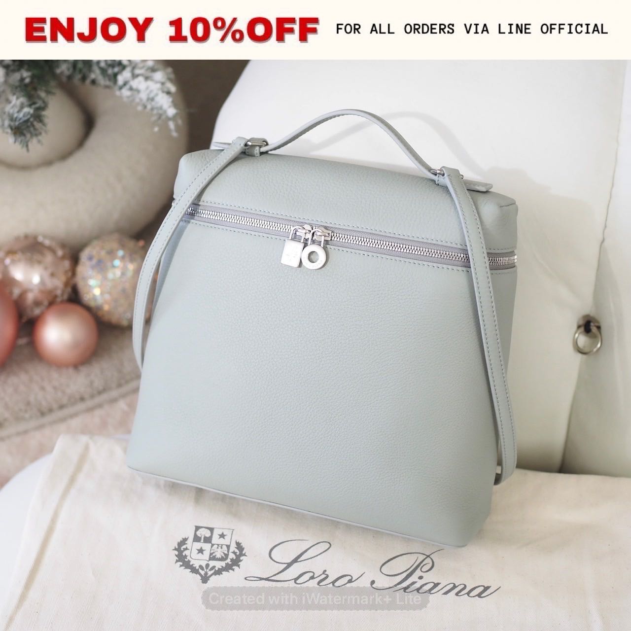 NEW! LORO PIANA Extra Pocket Backpack L23.5 สี Eucalyptus (50BD) SHW | Bag
