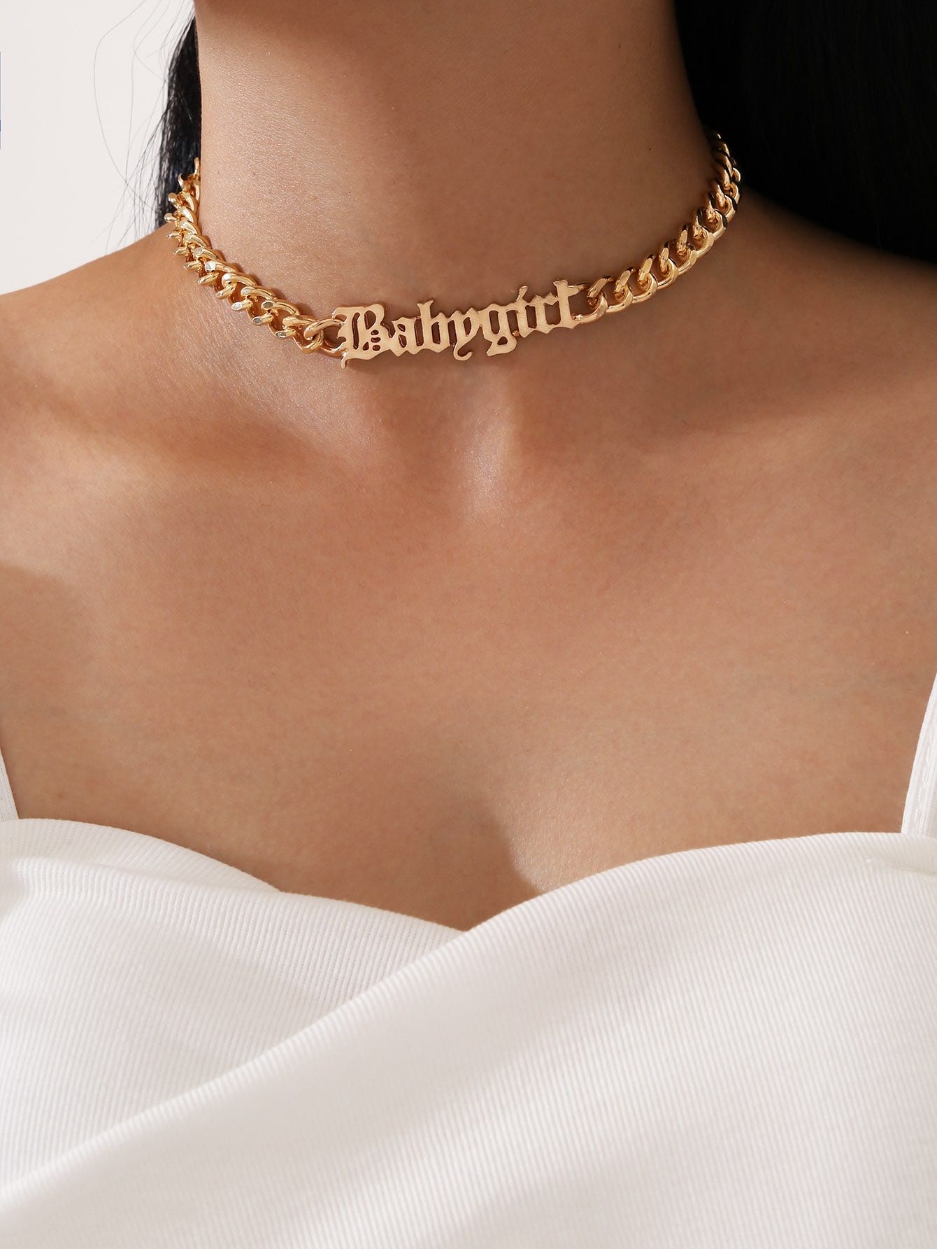 Babygirl detail chain necklace 