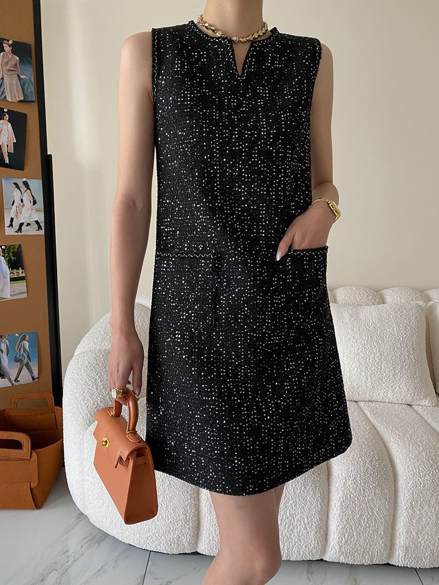  #BJtweedDress250103 (990THB)black