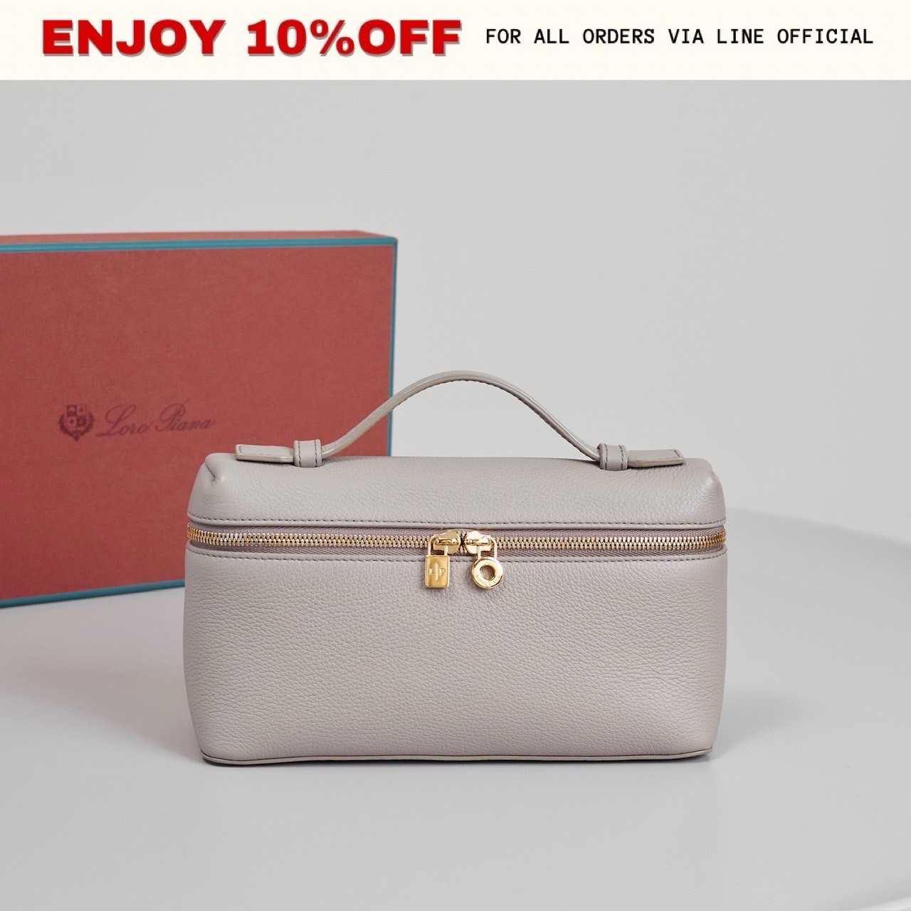 NEW! LORO PIANA Extra Pocket L19 Grained Calfskin สี D044 GHW | Bag