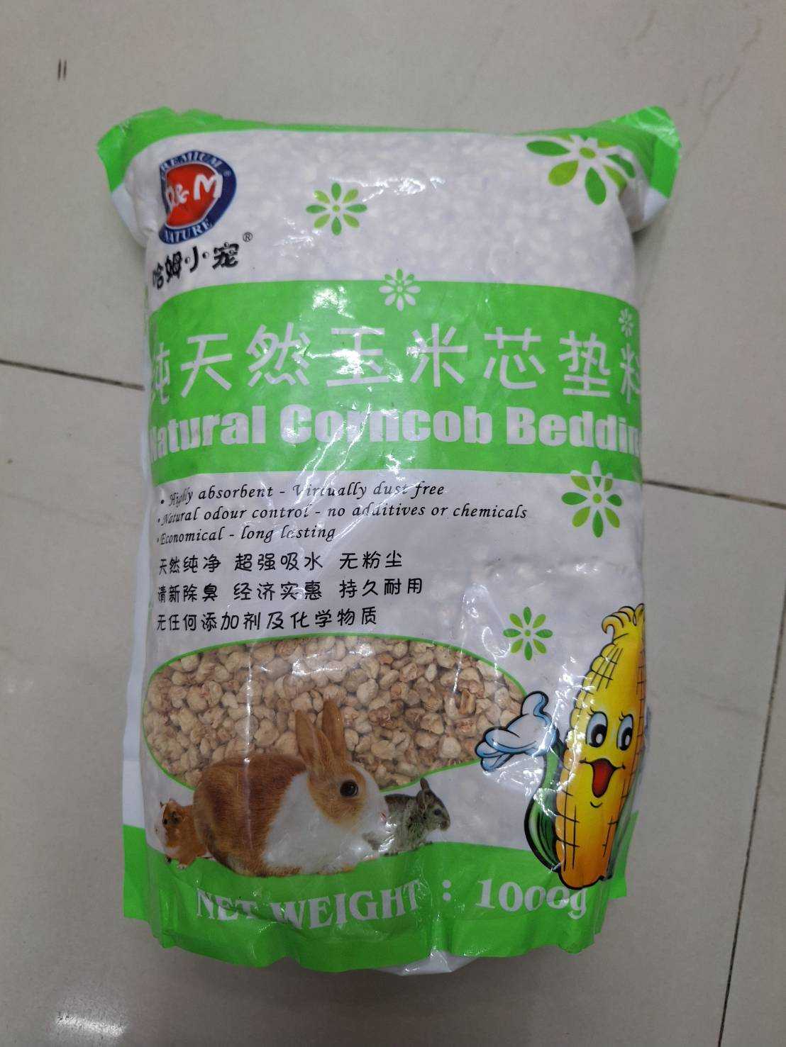 R & M Natural Corncob Bedding ซังข้าวโพดรองกรง ซึมซับดี ฝุ่นน้อย แฮมสเตอร์ เม่นแคระ แกสบี้ 1กก.