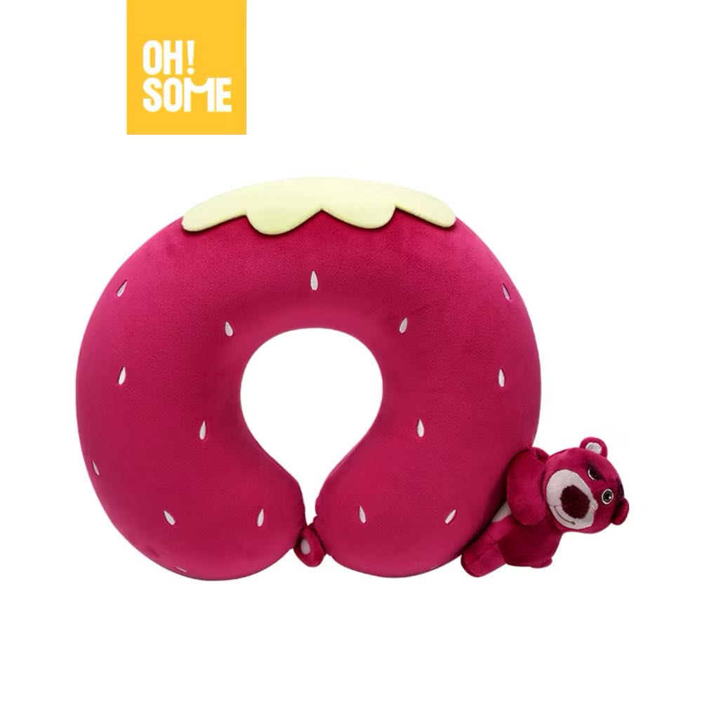 OHSOME x Disney หมอนรองคอลายหมีล็อตโซ่ Lotso U-Shaped Neck Pillow