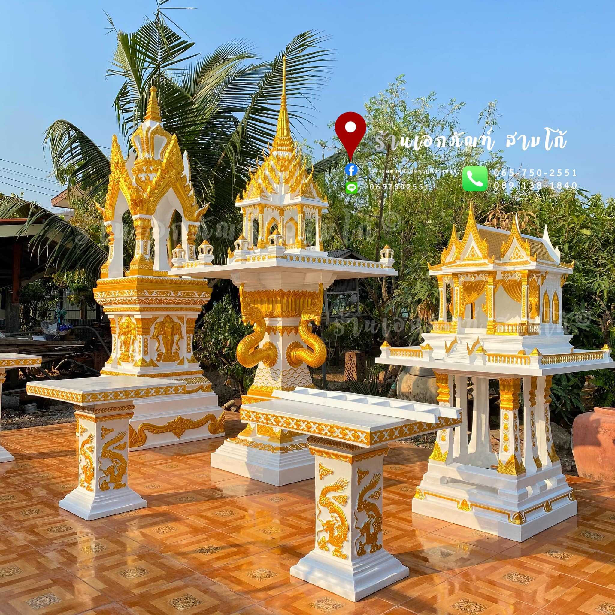 P004 : ศาลพระพรหม 9 นิ้ว พร้อมศาลพระภูมิ ครบชุด