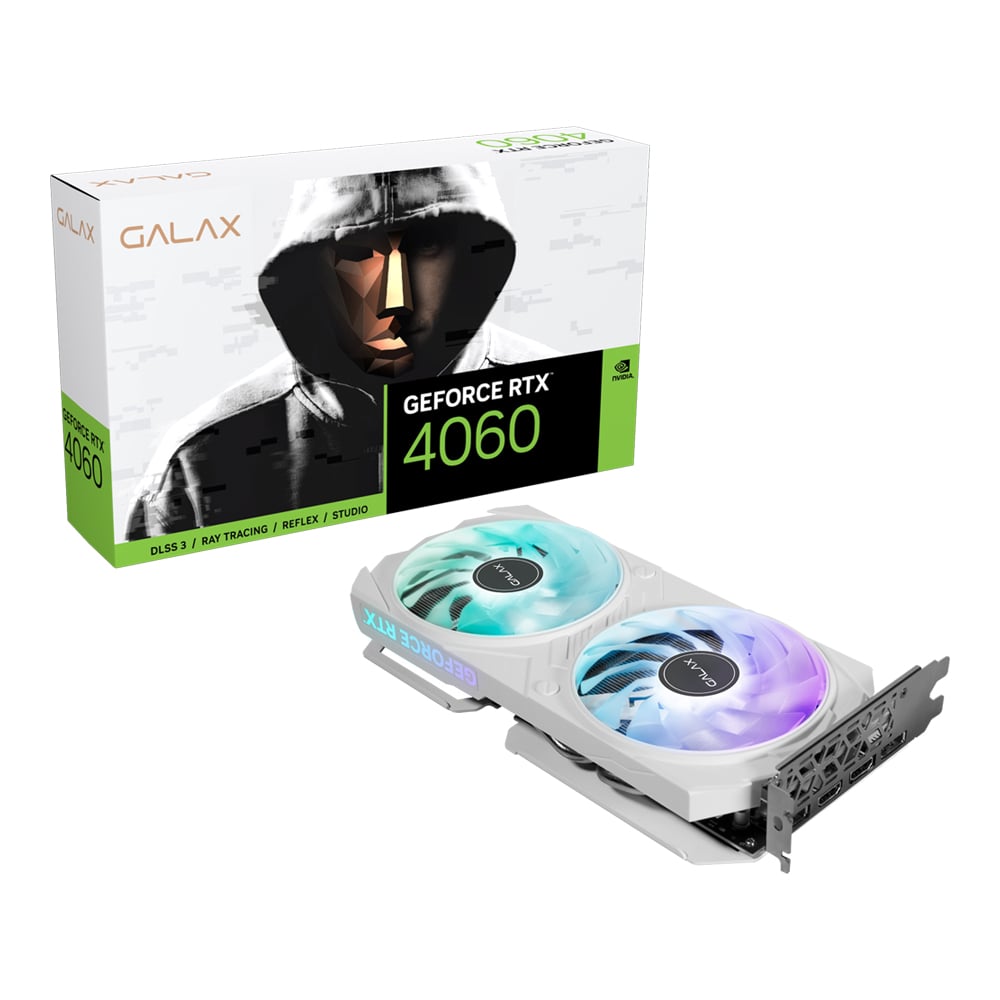 VGA (การ์ดแสดงผล) GALAX GEFORCE RTX 4060 EX WHITE 1-CLICK OC - 8GB GDDR6