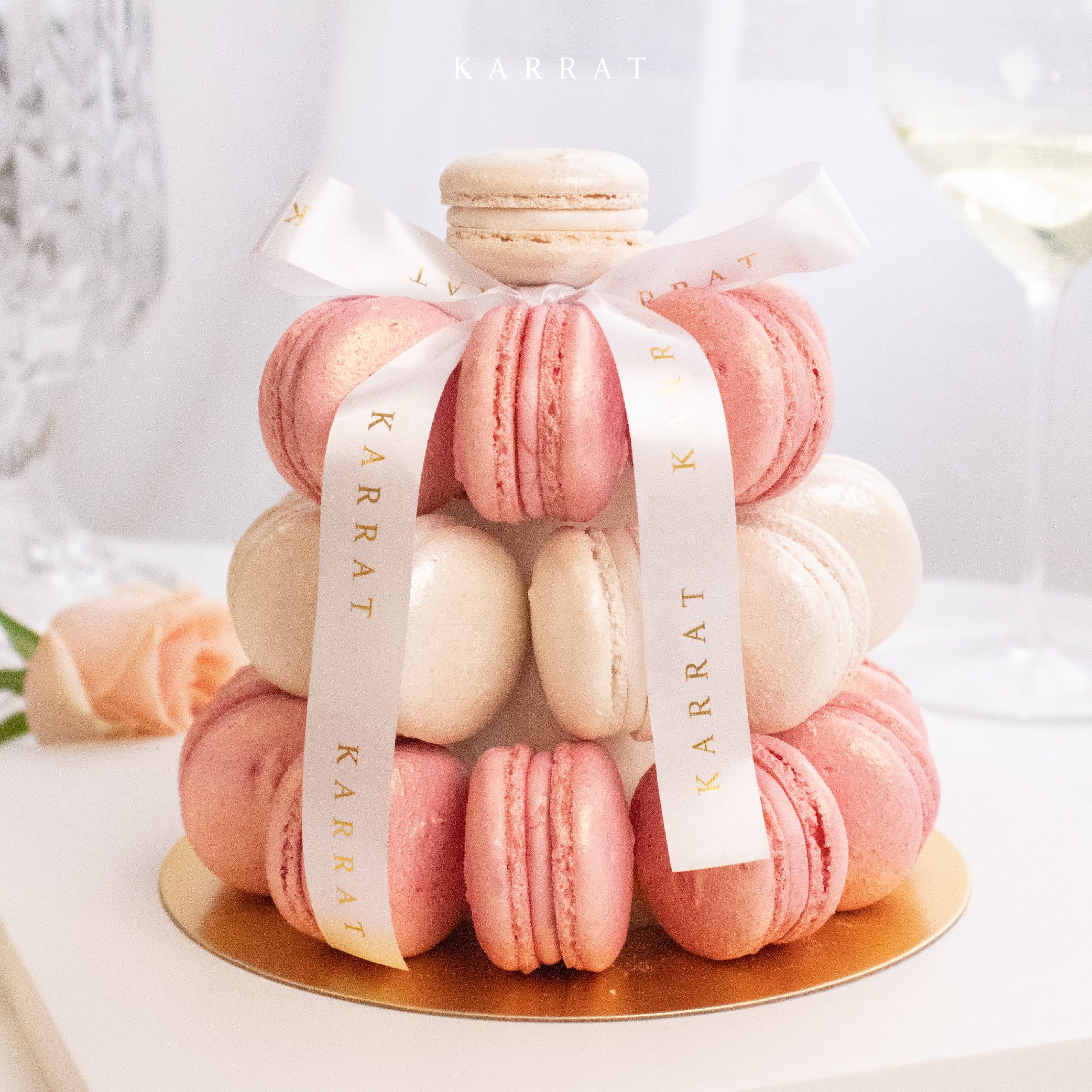 Mini Macarons Tower Rose gold