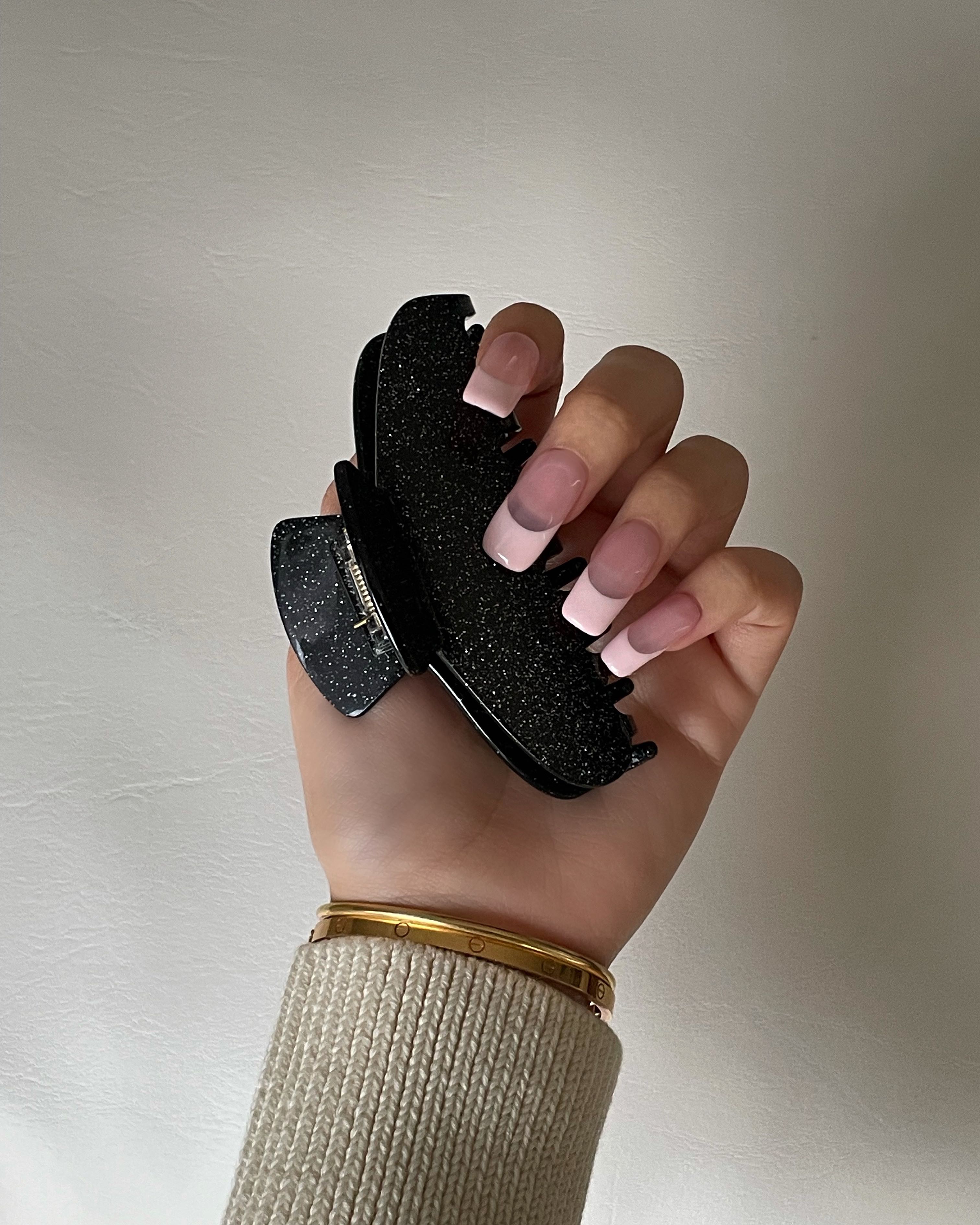 Ore glittery hair claw clip in Onyx Black