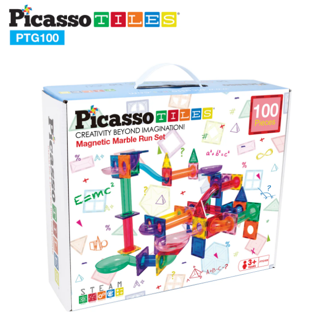 PicassoTiles 100 Pc Marble Run Building Blocks