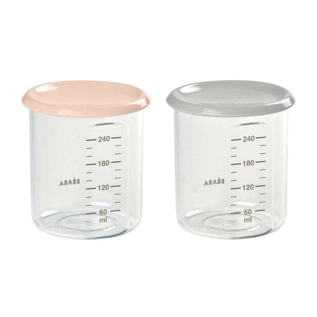 BEABA กระปุกเก็บอาหาร Set of 2 Maxi Portion (2x240ml - nude/grey)