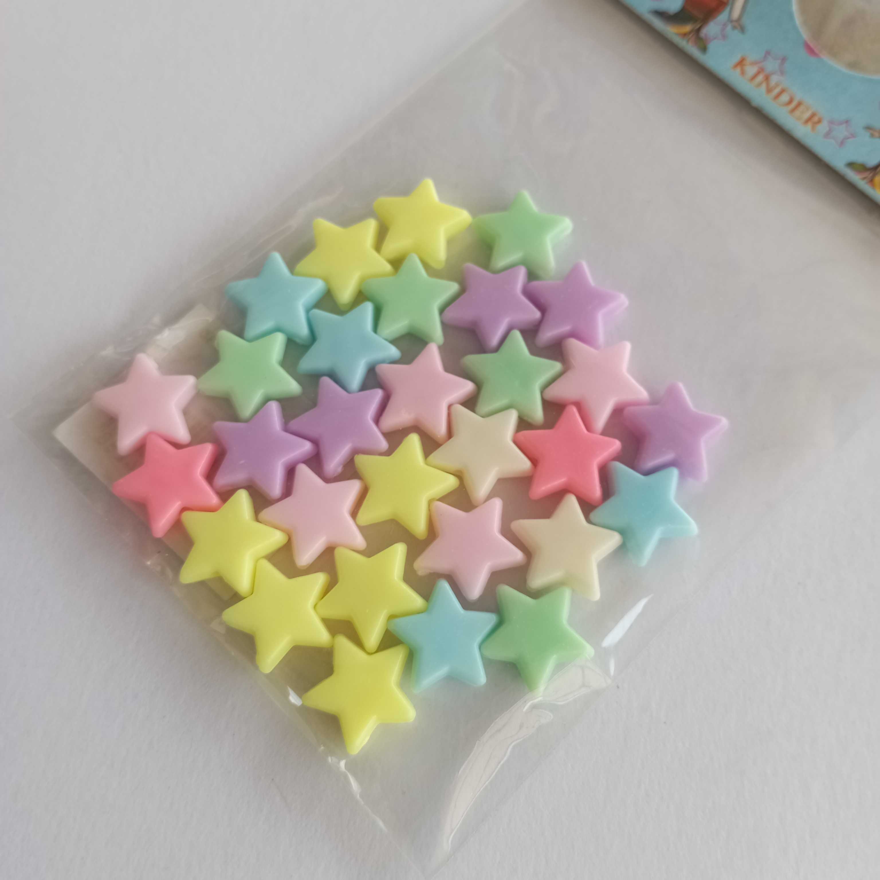 ลูกปัดดาว คละสี 1ซม. 30 เม็ด