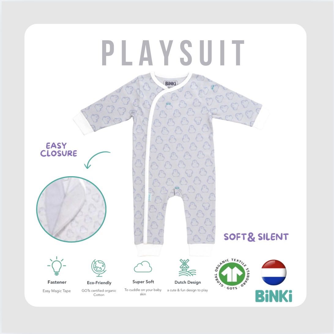 Playsuit - Penguin - Grey