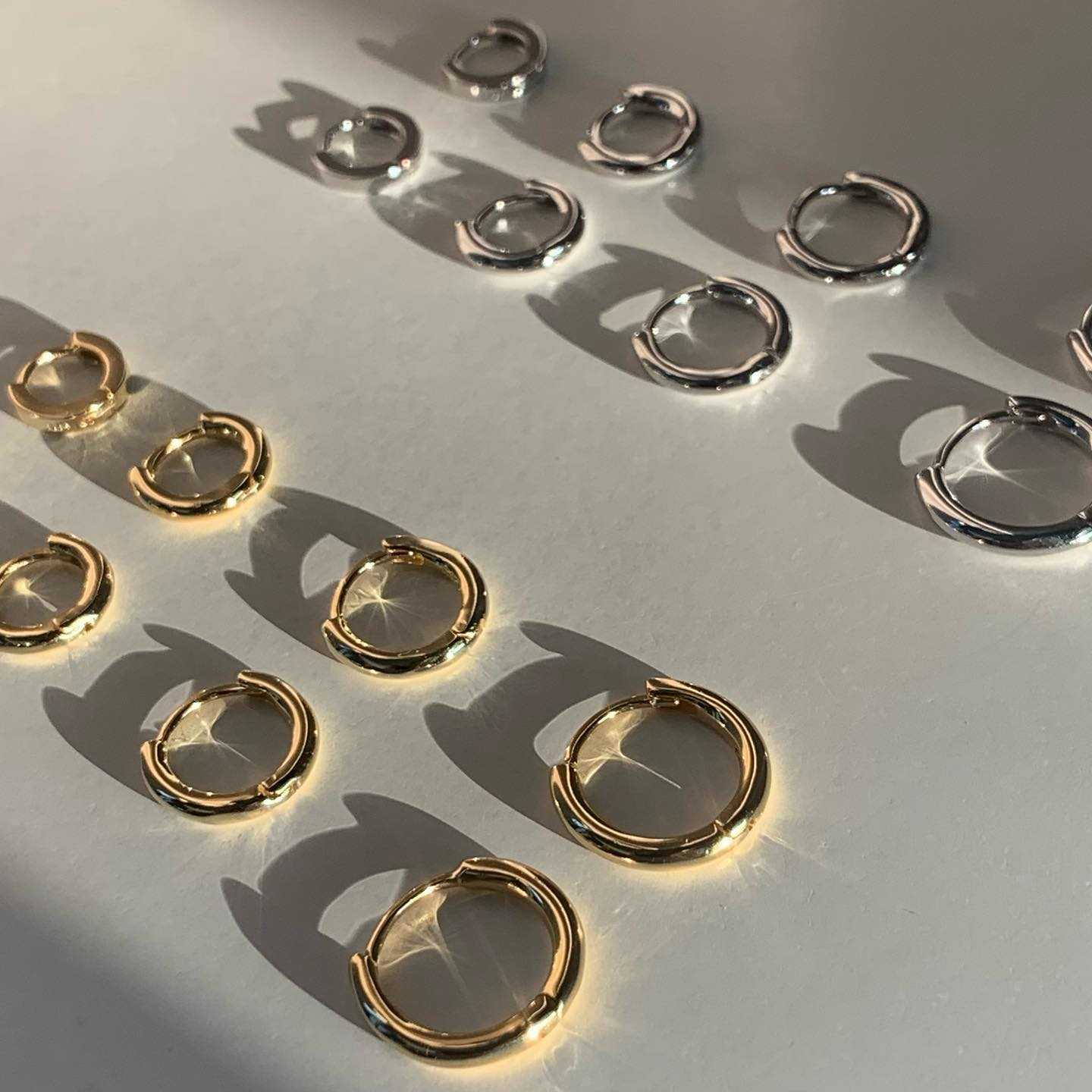 [all silver 925 & 14K gold] Basic one-touch earrings