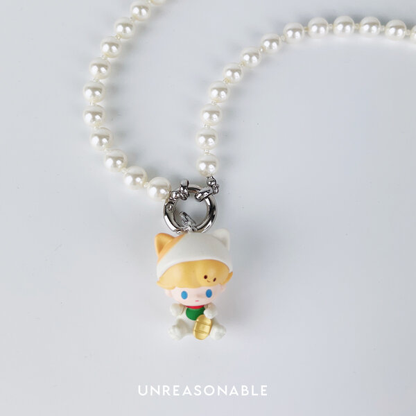 สร้อยคอมุกแก้ว 8 mm. POP BEAN พร้อมจี้ DIMOO UA1005-04 Unreasonable Accessories