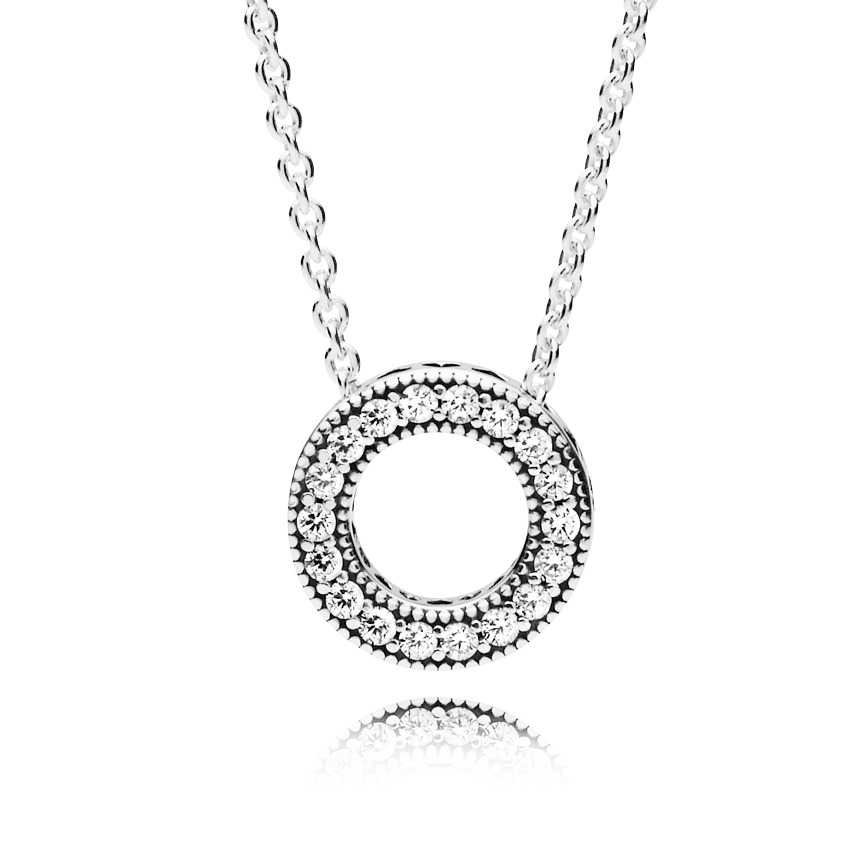 Pandora Logo Pavé Circle Collier Necklace