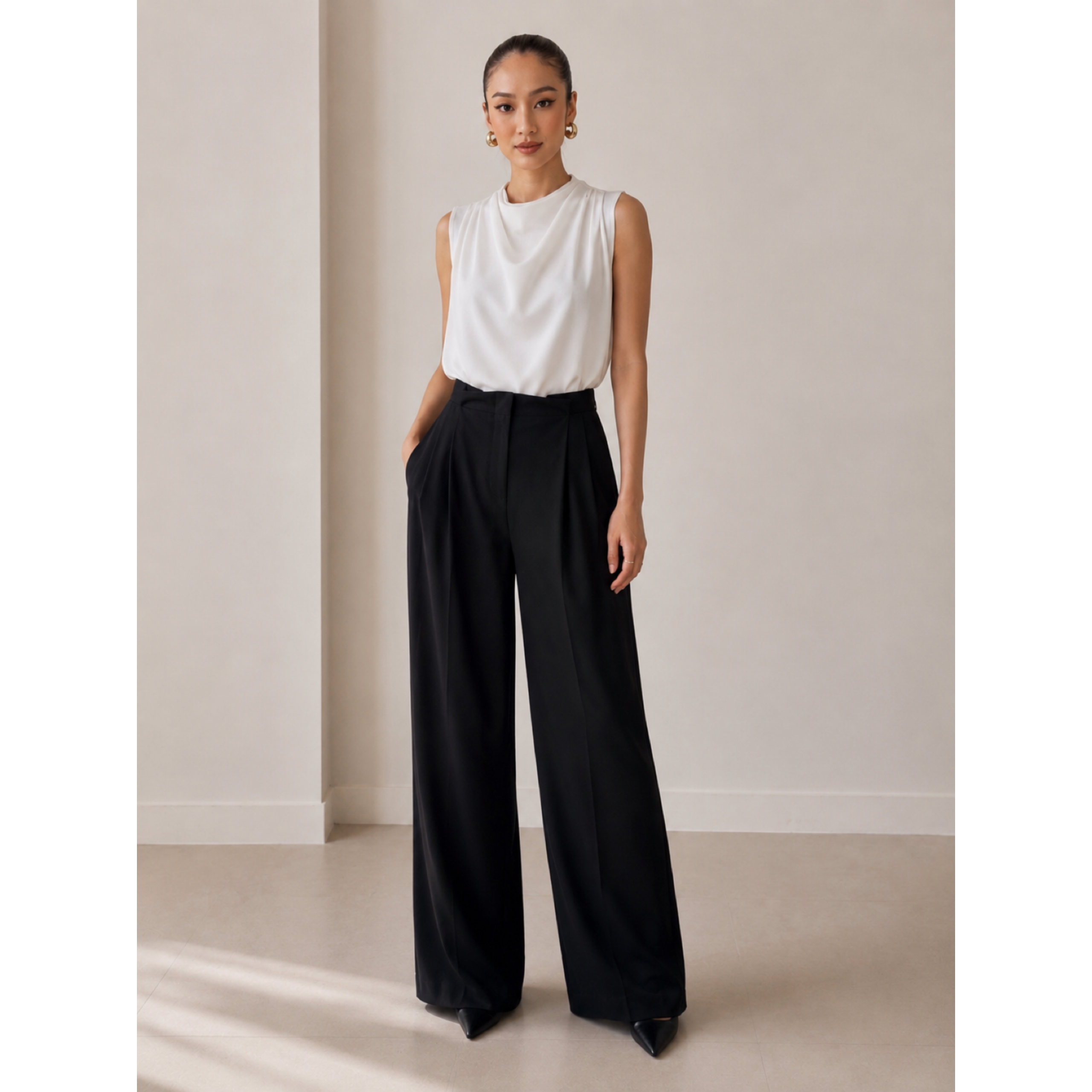 PLEATED TROUSERS