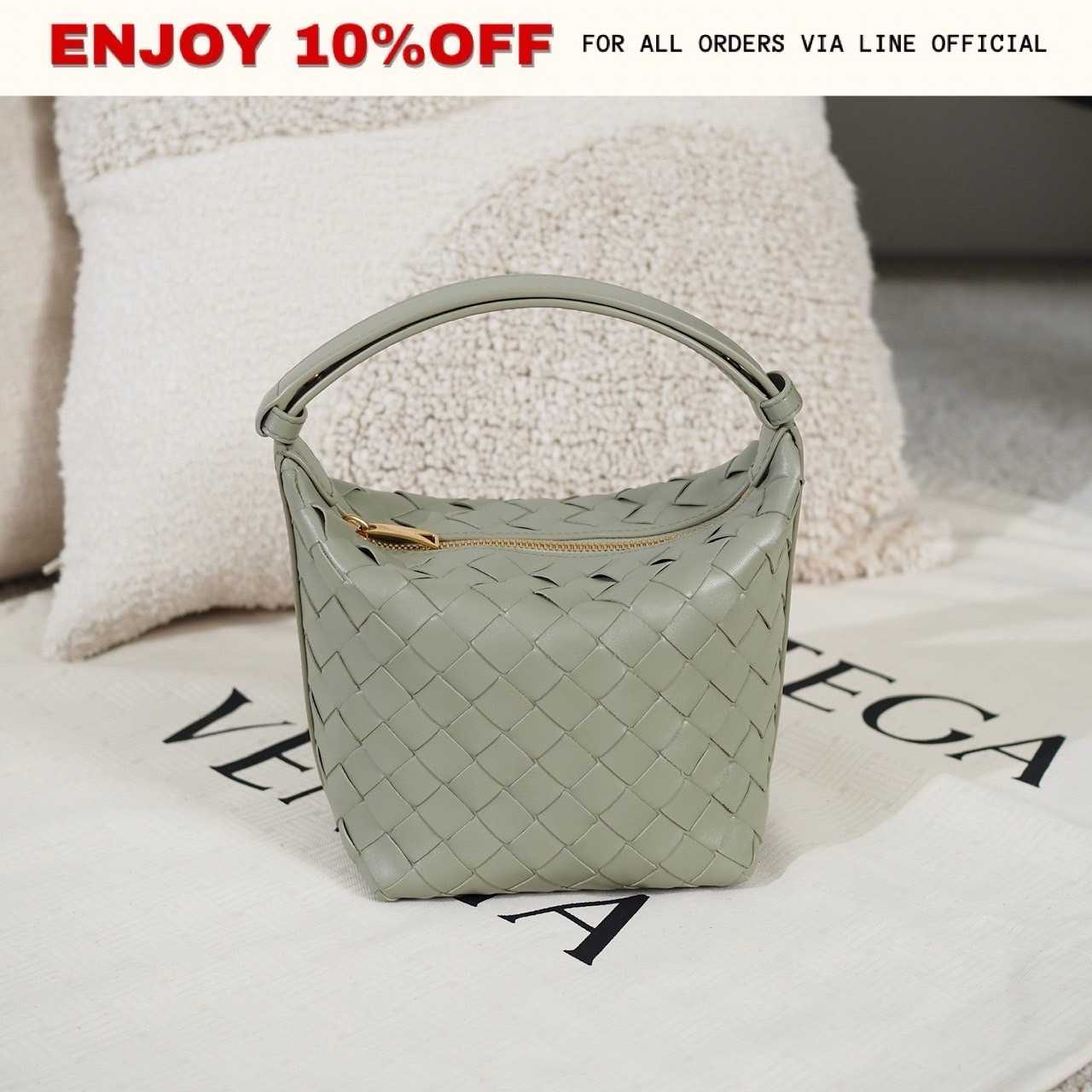 NEW! BOTTEGA VENETA Candy Wallace สี Travertine GHW | Bag