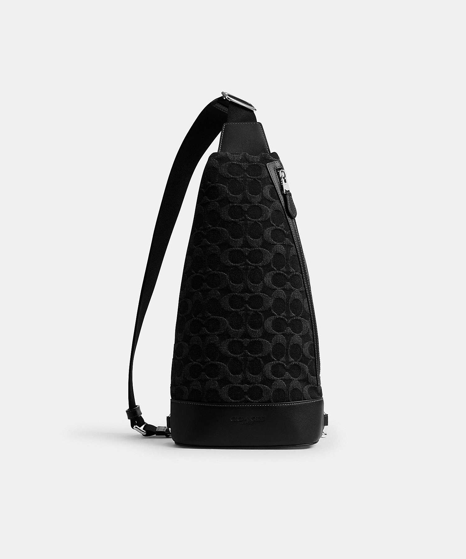 COACH DOMINIC SLING PACK IN SIGNATURE DENIM CAJ63 SV/BK