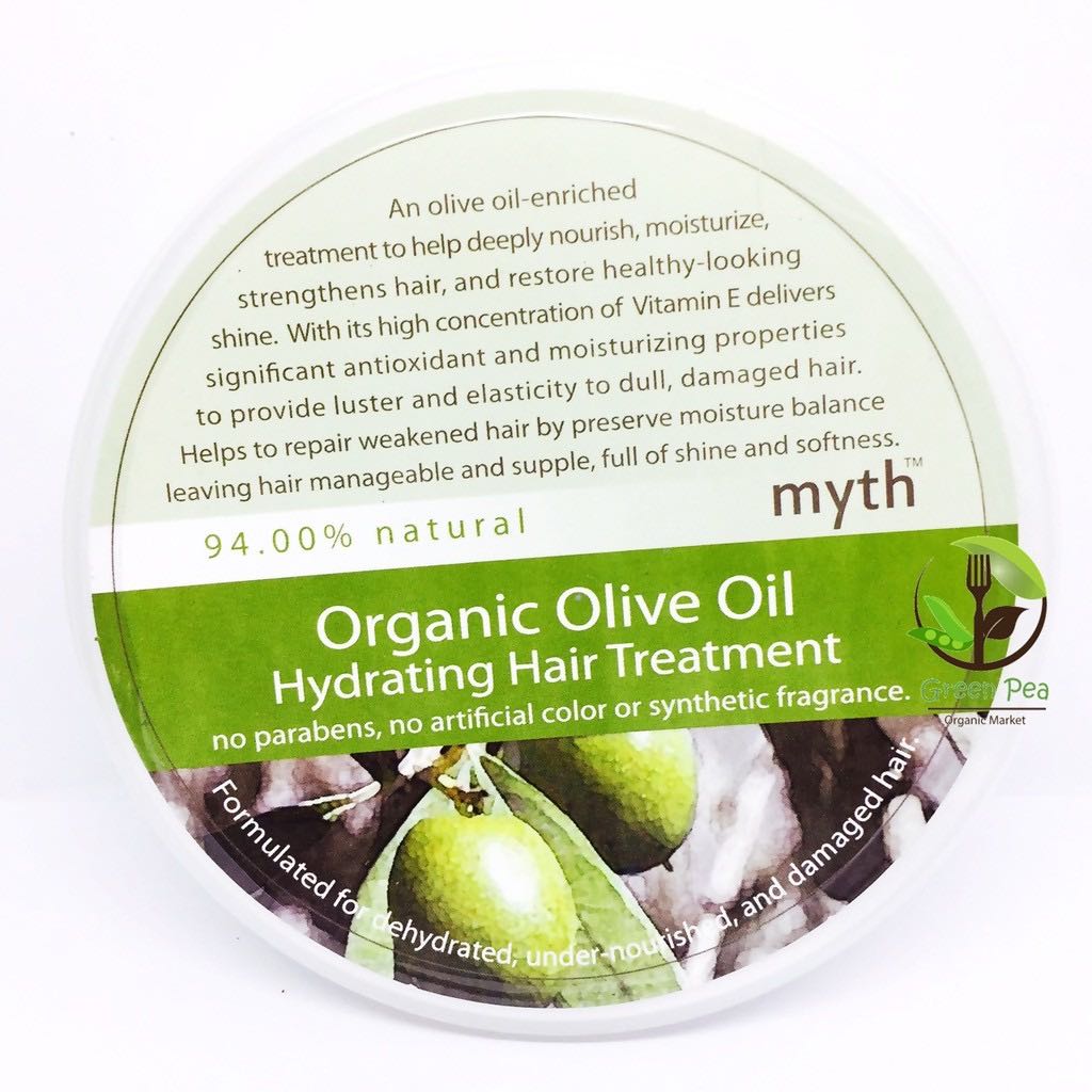 Myth ครีมหมักผมน้ำมันมะกอก ออแกนิค 200g  Organic Olive Oil Hair Treatment Free Paraben , No sls,sles