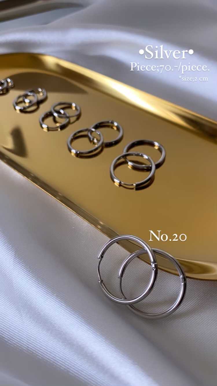 ต่างหูห่วง เงิน 20 mm (ปกติ)2.0CM