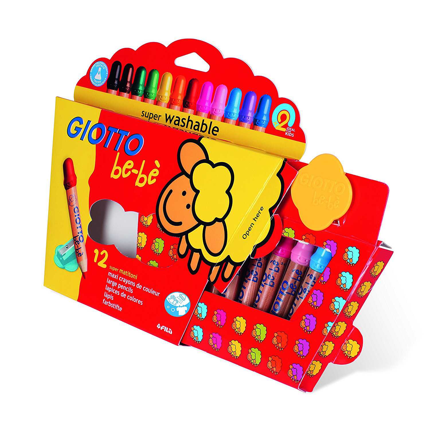 GIOTTO Be-Be Super Large Pencils 12 สี (ดินสอสีไม้แท่งจัมโบ้ 12 สี) 466500