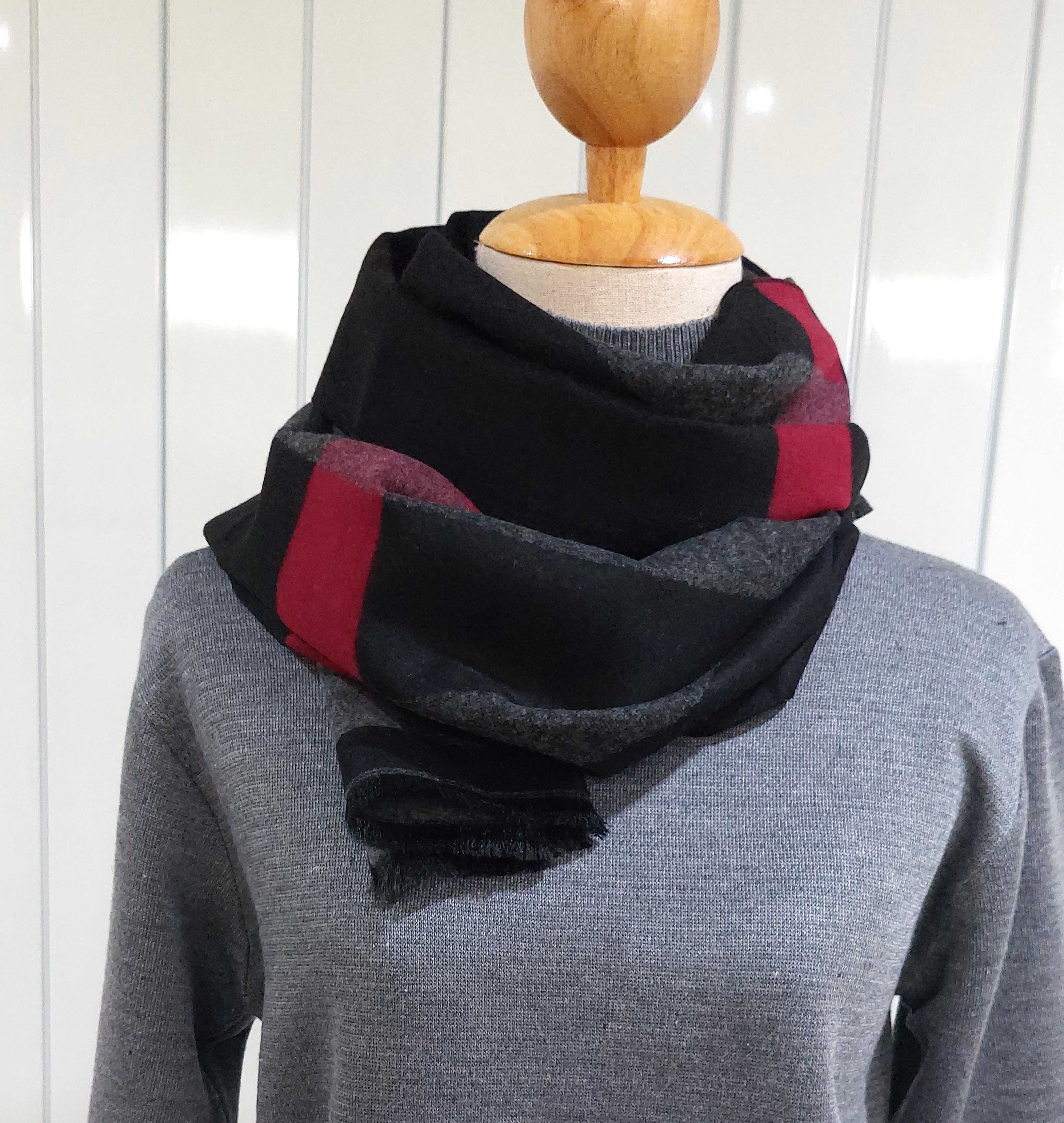 ผ้าพันคอwool สำหรับผู้ชาย ลายตารางใหญ่