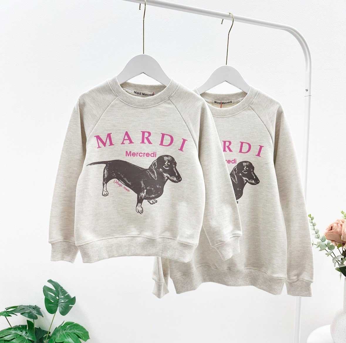 พร้อมส่ง Mardi DDanji Sweatshirt ( Oatmeal/Pink )