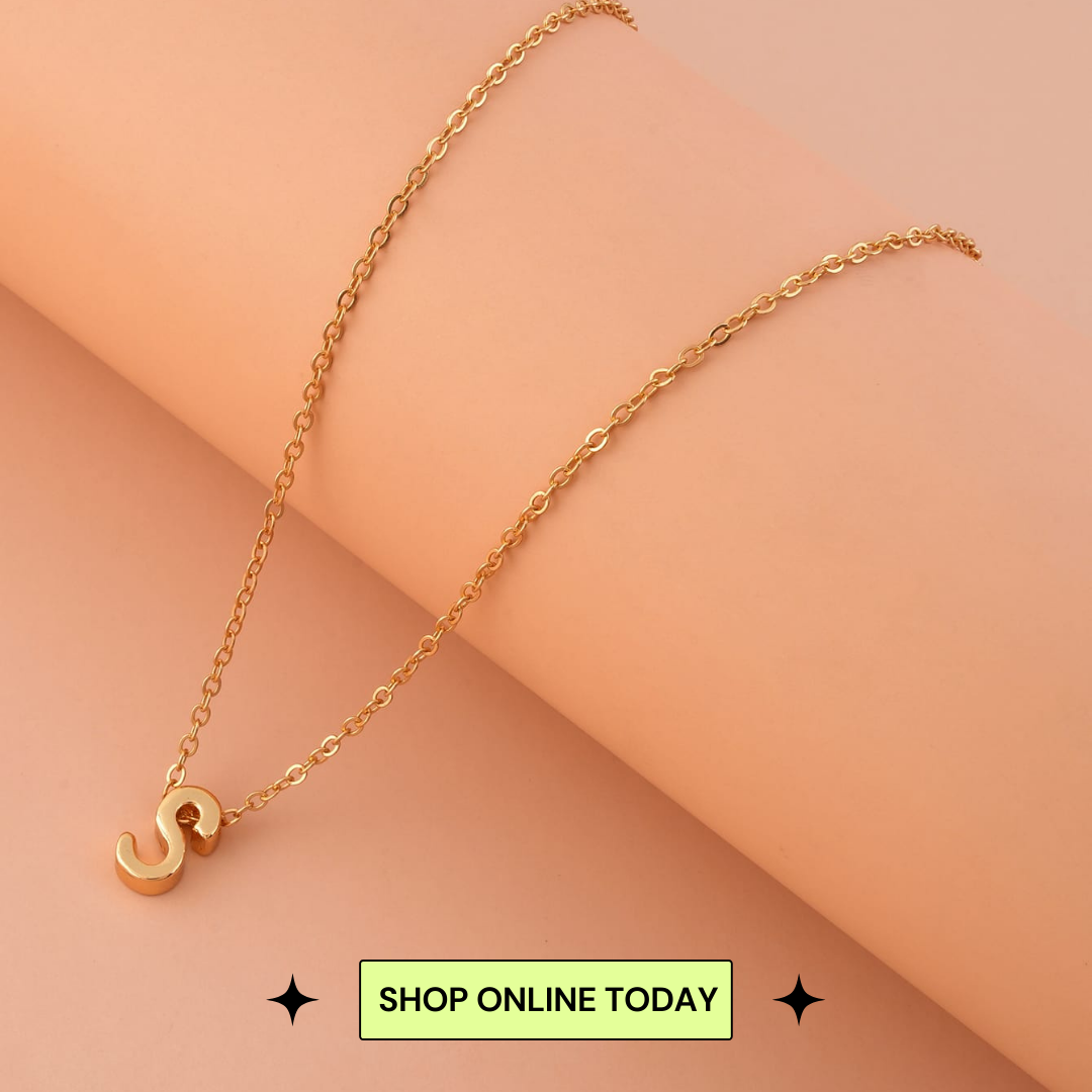 S letter charm necklace 