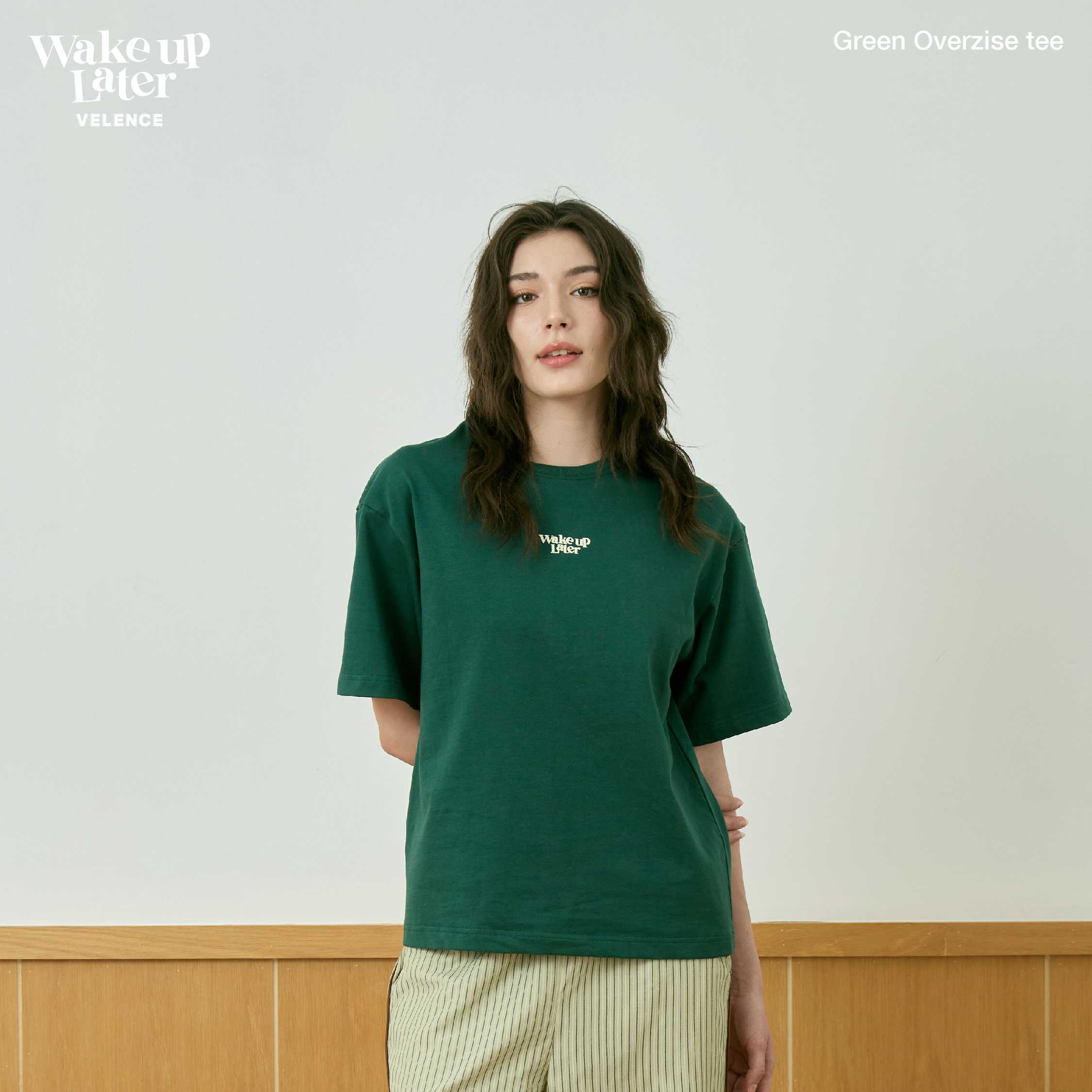 Green T-Shirt 'Wake Up Later'