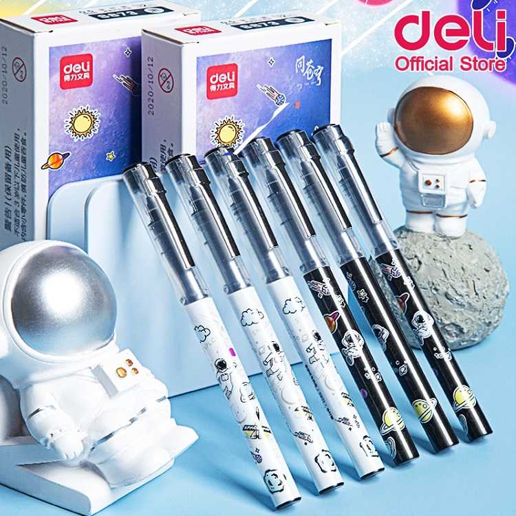 ปากกาตัดเส้น Deli S873 ปากกาเจล หมึกดำ ขนาด 0.5mm.