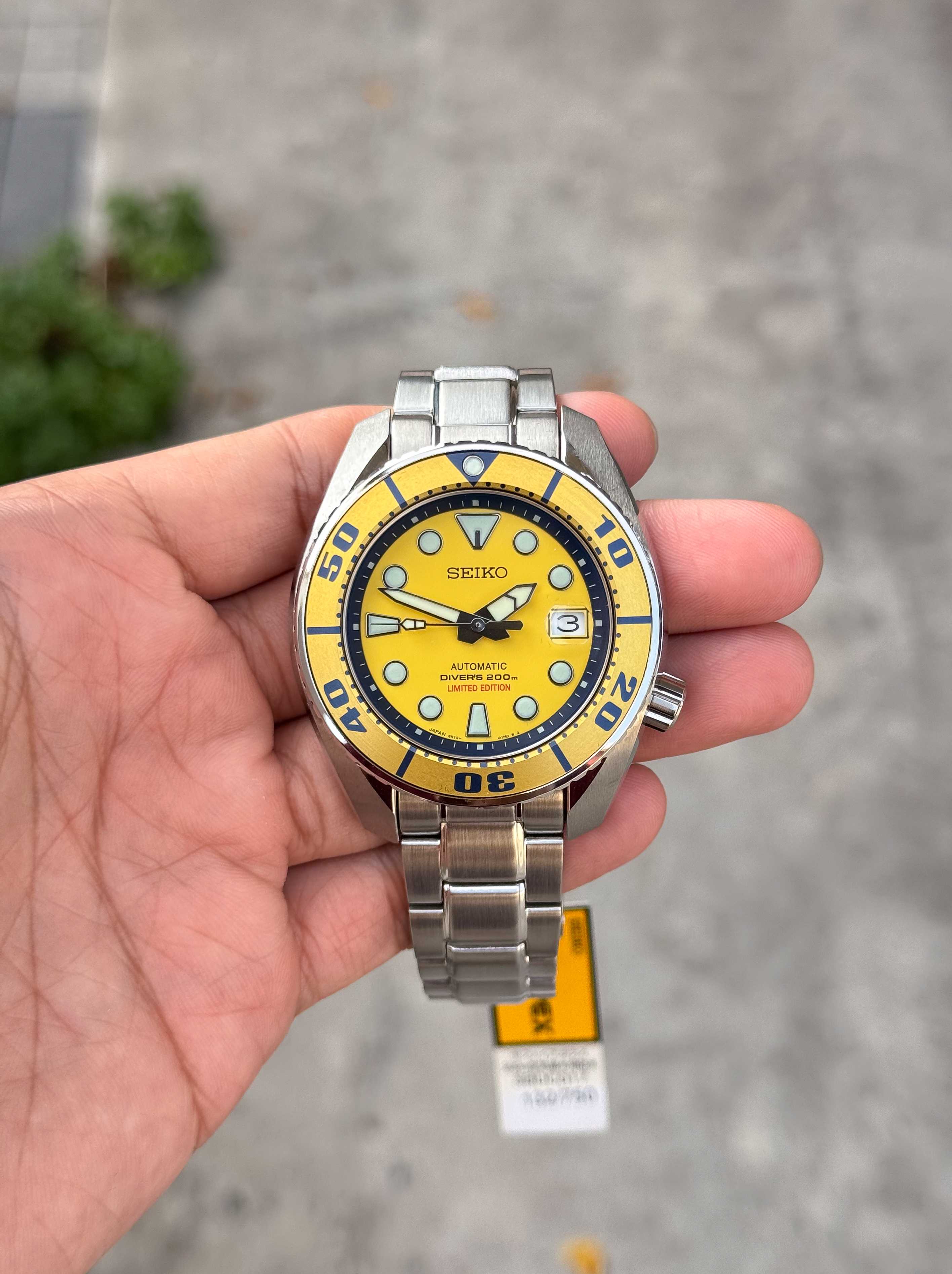 Seiko Sumo Yellow Limited Edition 750 Prospex Divers 200M Automatic 6R15
