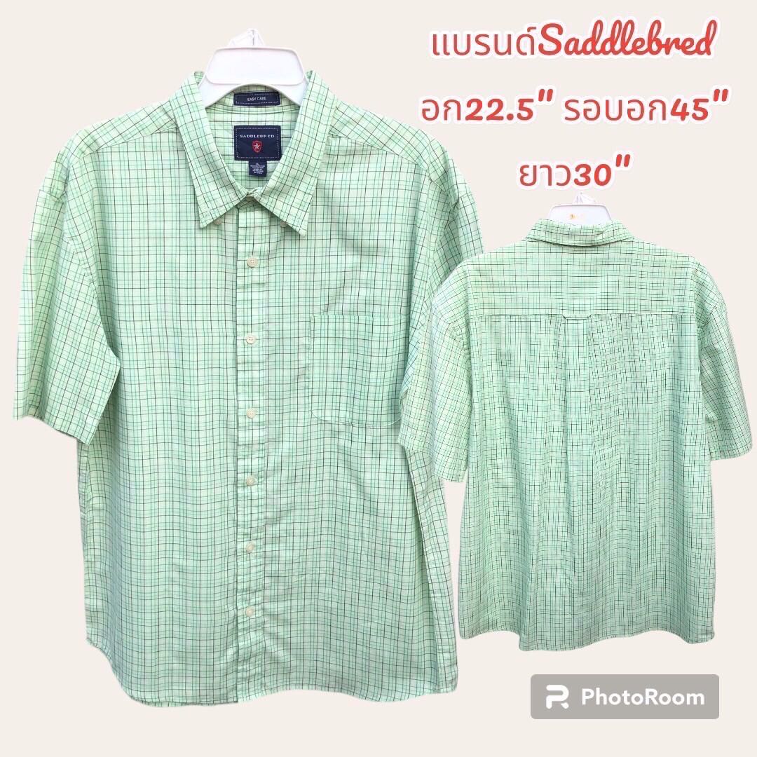 เสื้อเชิ้ตแขนสั้นลายสก็อต งานแบรนด์นอกมือ2 เนื้อผ้าcottonเกรดพรีเมี่ยม สินค้าพร้อมจัดส่ง