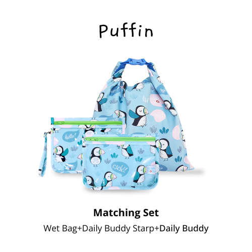 Matching Set: Puffin (Wet Bag+Daily Buddy Starp+Daily Buddy)