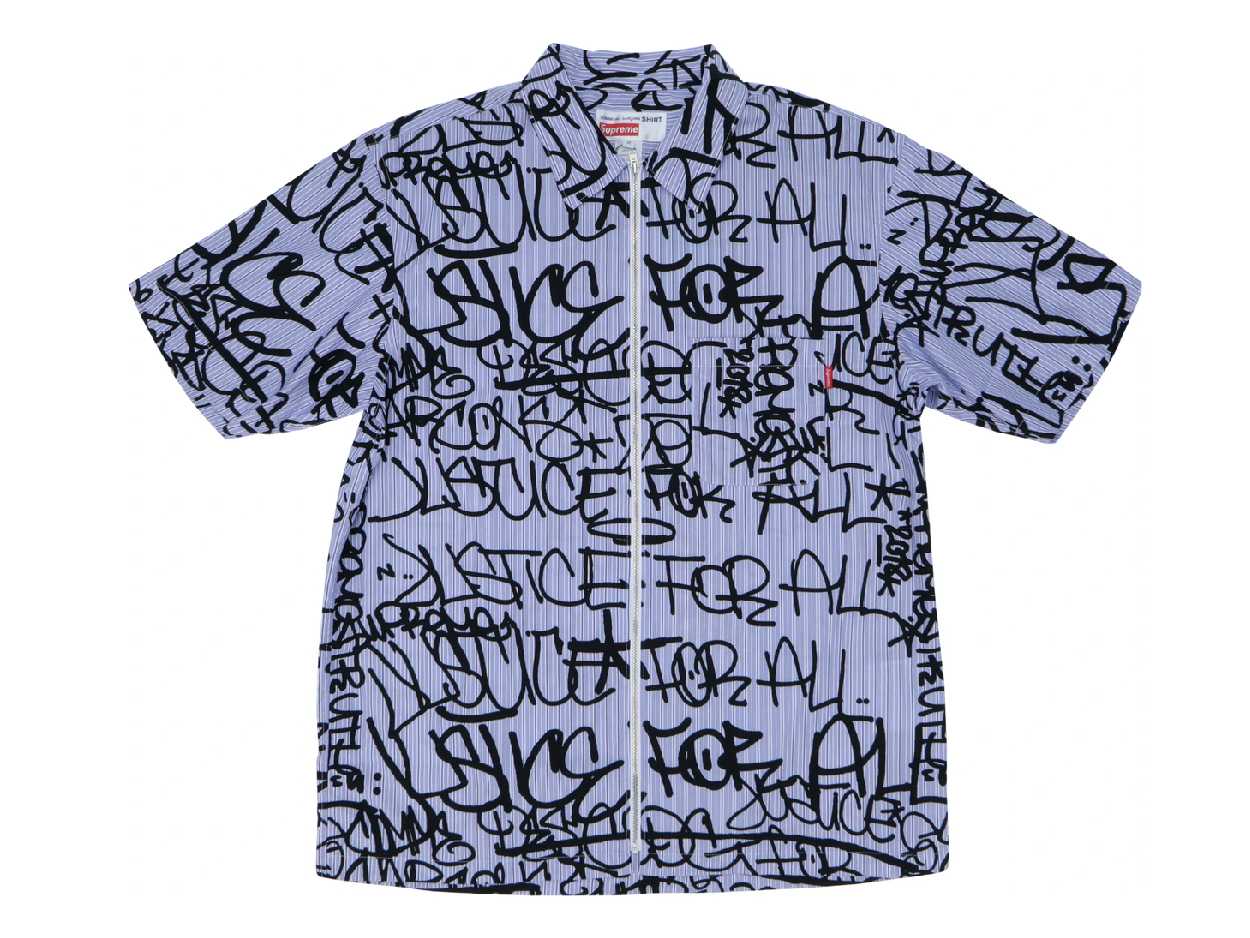 Supreme®/Comme des Garçons SHIRT® Graphic S/S Shirt (BLUE STRIPE)